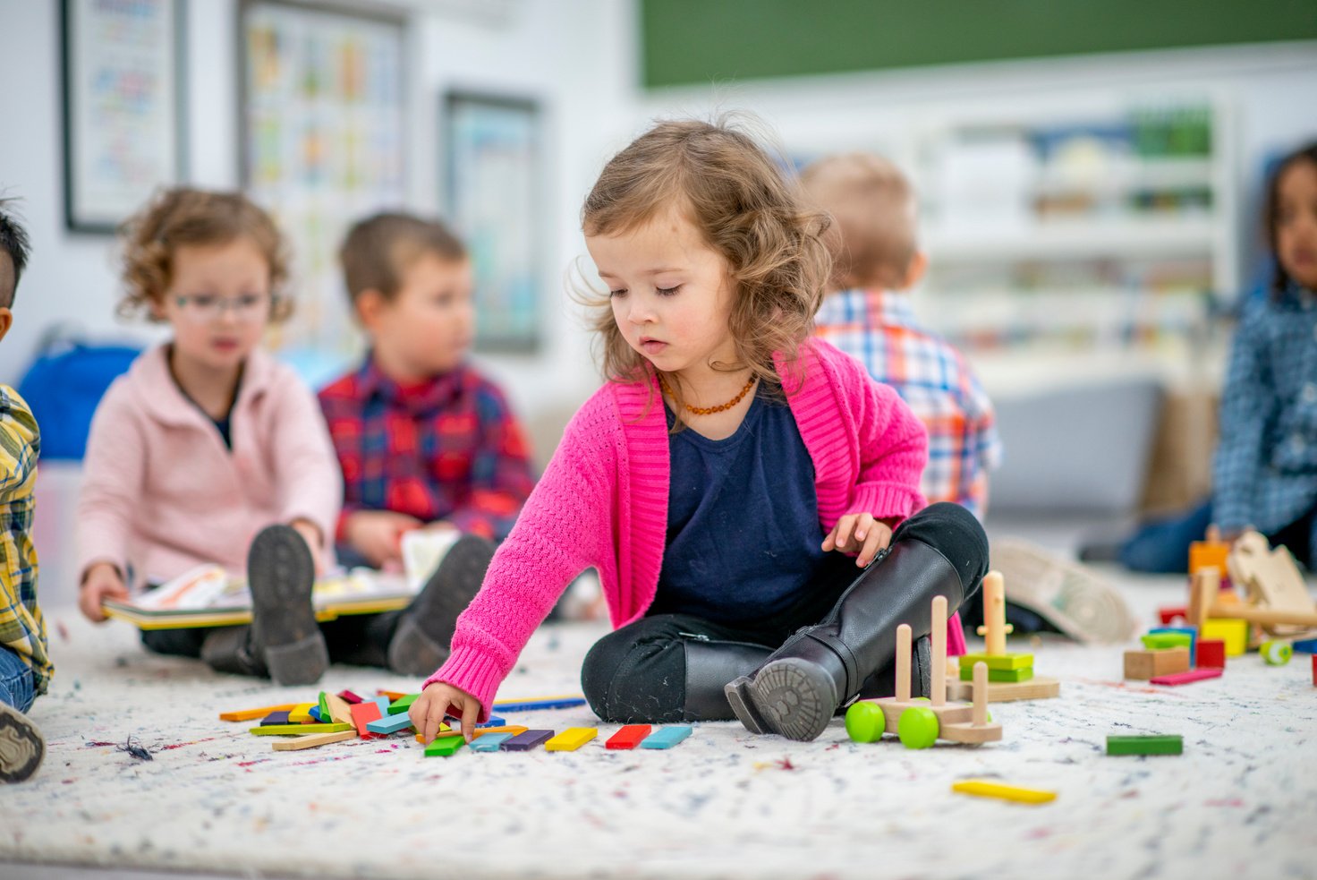 Group of kindergarten children